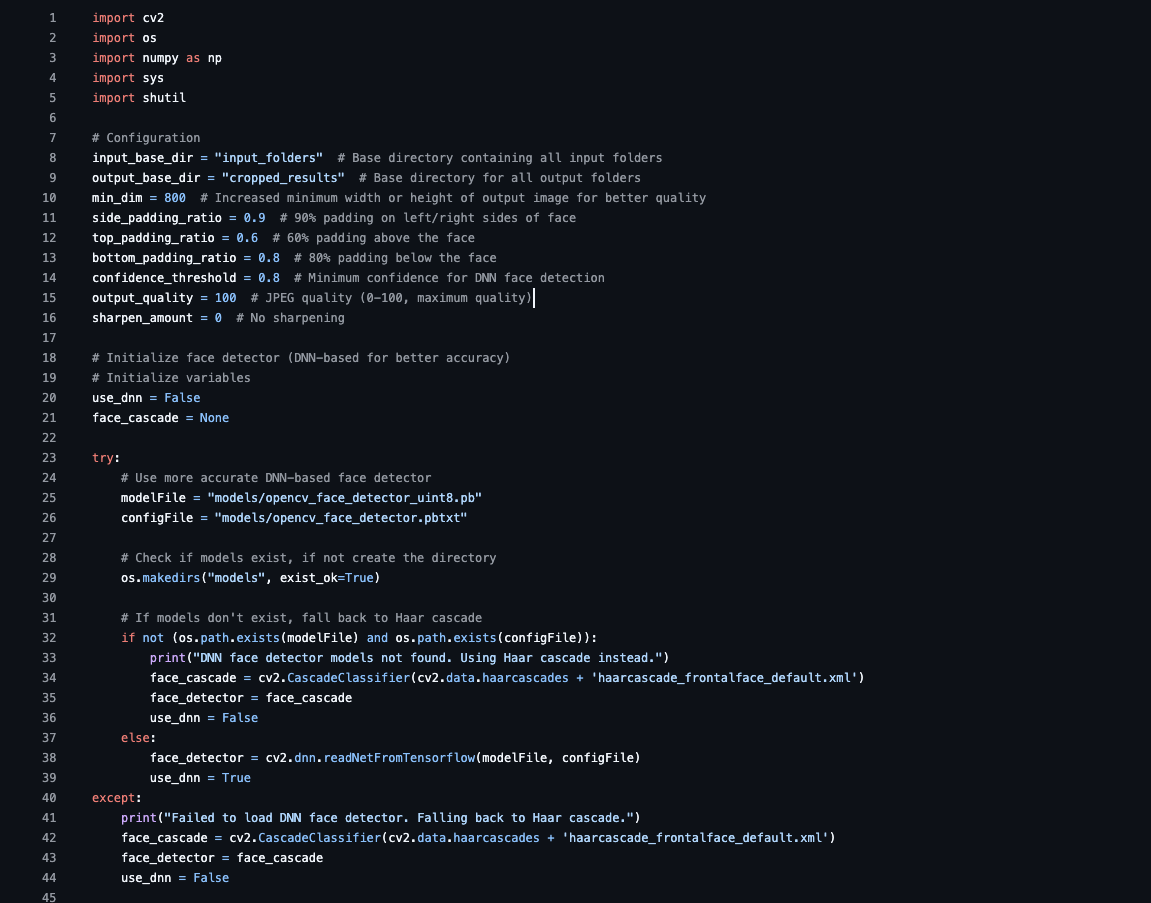 Face Detector & Auto-Cropper